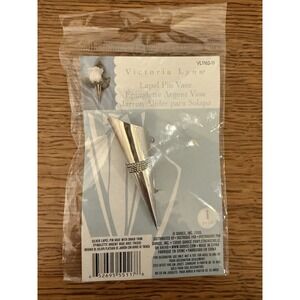 Victoria‎ Lynn Brand Sealed Lapel Vase Pin with Braid Trim Silver Color, NEW